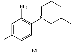 5-Fluoro-2-(3-methyl-piperidin-1-yl)-phenylaminedihydrochloride Struktur