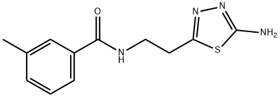 N-[2-(5-氨基-1,3,4-噻二唑-2-基)乙基]-3-甲基苯甲酰胺 结构式