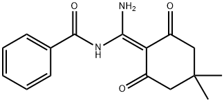 N-[氨基-(4,4-二甲基-2,6-二氧代-亚环己基)-甲基]-苯甲酰胺, 123865-06-5, 结构式