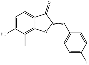 (2Z)-2-(4-Fluorobenzylidene)-6-hydroxy-7-methyl-1-benzofuran-3(2H)-one Structure