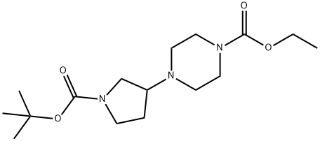 Ethyl 4-[1-(tert-butoxycarbonyl)pyrrolidin-3-yl]-piperazine-1-carboxylate Structure