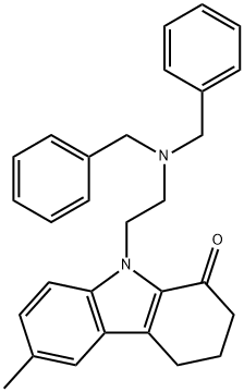 9-[2-(Dibenzylamino)ethyl]-6-methyl-2,3,4,9-tetrahydro-1H-carbazol-1-one Struktur