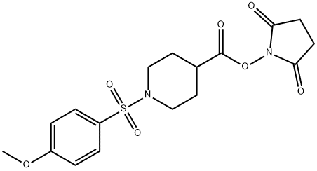 1-(4-甲氧苯基)磺酰基4-哌啶甲酸丁二酰亚胺基酯, 903853-23-6, 结构式