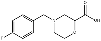 4-(4-Fluoro-benzyl)-morpholine-2-carboxylic acid Struktur