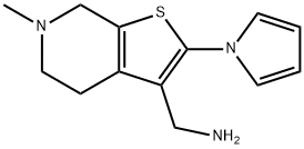 {[6-甲基-2-(1H-吡咯-1-基)-4,5,6,7-四氢噻吩并[2,3-C]吡啶-3-基]甲基}胺,1242869-81-3,结构式