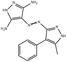 4-[(E)-(3-甲基-4-苯基-1H-吡唑-5-基)偶氮基]-1H-吡唑-3,5-二胺, 1092839-72-9, 结构式