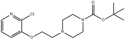 tert-Butyl 4-{2-[(2-chloropyridin-3-yl)-oxy]ethyl}piperazine-1-carboxylate Struktur