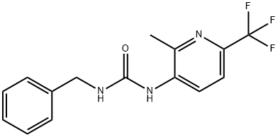 N-Benzyl-N'-[2-methyl-6-(trifluoromethyl)-pyridin-3-yl]urea Struktur