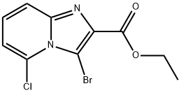 3-ブロモ-5-クロロイミダゾ-[1,2-A]ピリジン-2-カルボン酸エチル 化学構造式