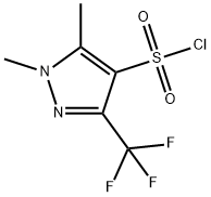 1,5-ジメチル-3-(トリフルオロメチル)-1H-ピラゾール-4-スルホニルクロリド 化学構造式