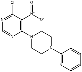 4-chloro-5-nitro-6-(4-pyridin-2-ylpiperazin-1-yl)pyrimidine Structure