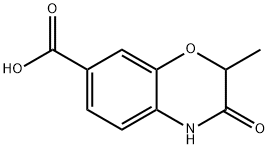 2-メチル-3-オキソ-3,4-ジヒドロ-2H-1,4-ベンゾキサジン-7-カルボン酸 化学構造式