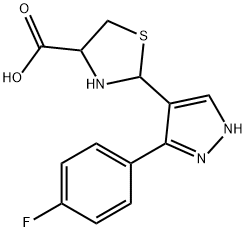 2-[3-(4-Fluorophenyl)-1H-pyrazol-4-yl]-1,3-thiazolidine-4-carboxylic acid Structure