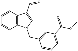 3-[(3-ホルミル-1H-インドール-1-イル)メチル]安息香酸メチル 化学構造式