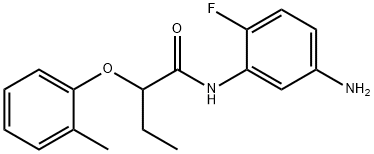 N-(5-AMINO-2-FLUOROPHENYL)-2-(2-METHYLPHENOXY)-BUTANAMIDE, 1020056-64-7, 结构式