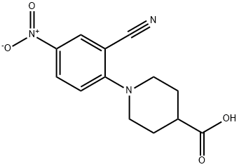 1-(2-氰基-4-硝基-苯基)4-哌啶甲酸,903863-91-2,结构式