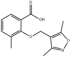 2-[(3,5-dimethylisoxazol-4-yl)methoxy]-3-methylbenzoic acid Struktur