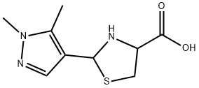 2-(1,5-dimethyl-1H-pyrazol-4-yl)-1,3-thiazolidine-4-carboxylic acid Structure