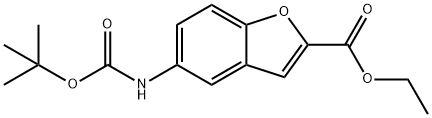 ethyl 5-[(tert-butoxycarbonyl)amino]-1-benzofuran-2-carboxylate Struktur