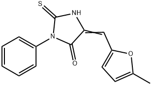 (5E)-2-mercapto-5-[(5-methyl-2-furyl)methylene]-3-phenyl-3,5-dihydro-4H-imidazol-4-one Structure