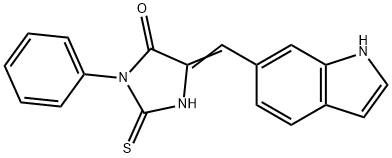 (5E)-5-(1H-indol-6-ylmethylene)-2-mercapto-3-phenyl-3,5-dihydro-4H-imidazol-4-one 结构式