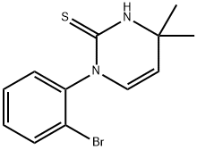 1-(2-ブロモフェニル)-4,4-ジメチル-1,4-ジヒドロピリミジン-2-チオール 化学構造式