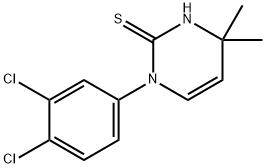 1-(3,4-ジクロロフェニル)-4,4-ジメチル-1,4-ジヒドロピリミジン-2-チオール 化学構造式