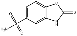 2-メルカプト-1,3-ベンズオキサゾール-5-スルホンアミド 化学構造式