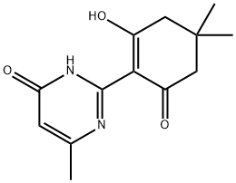 3-hydroxy-2-(4-hydroxy-6-methylpyrimidin-2-yl)-5,5-dimethylcyclohex-2-en-1-one Structure