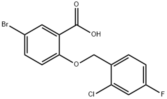 5-bromo-2-[(2-chloro-4-fluorobenzyl)oxy]benzoic acid Structure