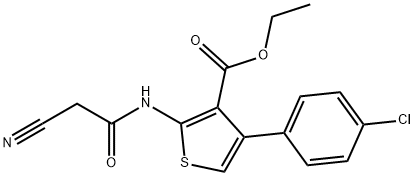 4-(4-氯苯基)-2-(2-氰基乙酰基氨基)噻吩-3-甲酸乙酯 结构式
