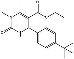 4-[4-(TERT-ブチル)フェニル]-1,6-ジメチル-2-オキソ-1,2,3,4-テトラヒドロ-5-ピリミジンカルボン酸エチル 化学構造式