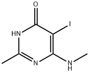 5-ヨード-2-メチル-6-(メチルアミノ)-4-ピリミジノール 化学構造式
