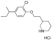 3-{2-[4-(sec-Butyl)-2-chlorophenoxy]-ethyl}piperidine hydrochloride Struktur