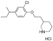 3-{2-[4-(sec-Butyl)-2-chlorophenoxy]-ethyl}piperidine hydrochloride Structure