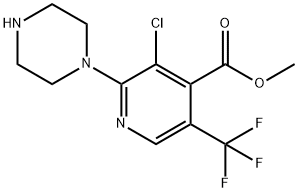 Methyl 3-chloro-2-piperazino-5-(trifluoromethyl)isonicotinate Structure