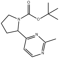 2-(2-甲基嘧啶-4-基)吡咯烷-1-甲酸叔丁酯, 1306739-53-6, 结构式