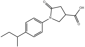 1-(4-仲丁基-苯基)-5-氧代-吡咯烷-3-羧酸, 63674-58-8, 结构式
