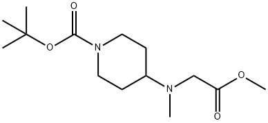 tert-Butyl 4-[(2-methoxy-2-oxoethyl)(methyl)-amino]piperidine-1-carboxylate Struktur