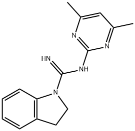 N-(4,6-ジメチルピリミジン-2-イル)インドリン-1-カルボキシイミドアミド 化学構造式