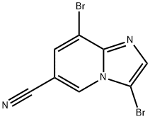 3,8-Dibromoimidazo[1,2-a]pyridine-6-carbonitrile 化学構造式