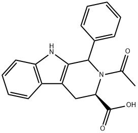 (3R)-2-乙酰-1-苯基-1,3,4,9-四氢吡啶并[5,4-B]吲哚-3-羧酸 结构式