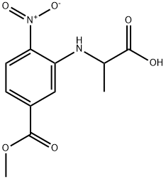 2-{[5-(Methoxycarbonyl)-2-nitrophenyl]-amino}propanoic acid 结构式