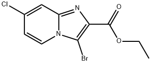 3-溴-7-氯咪唑并[1,2-A]吡啶-2-羧酸乙酯, 1427460-50-1, 结构式