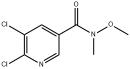 5,6-ジクロロ-N-メトキシ-N-メチルピリジン-3-カルボキサミド 化学構造式