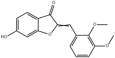 (2Z)-2-(2,3-ジメトキシベンジリデン)-6-ヒドロキシ-1-ベンゾフラン-3(2H)-オン 化学構造式