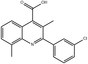 2-(3-CHLOROPHENYL)-3,8-DIMETHYLQUINOLINE-4-CARBOXYLIC ACID Structure