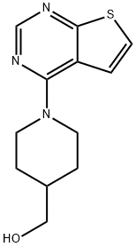 (1-thieno[2,3-d]pyrimidin-4-ylpiperidin-4-yl)methanol 结构式