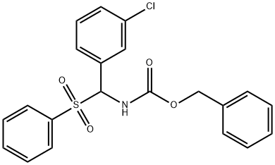 benzyl N-[(3-chlorophenyl)(phenylsulfonyl)methyl]carbamate 化学構造式