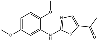 1-[2-(2,5-dimethoxyanilino)-1,3-thiazol-5-yl]-1-ethanone Struktur